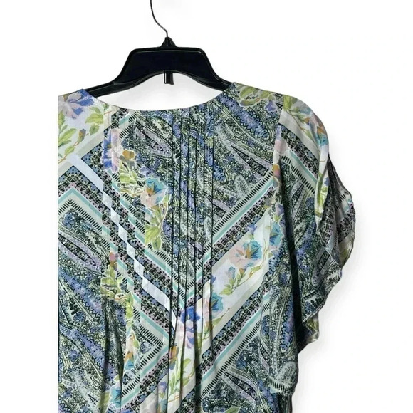 1839. ANTHROPOLOGIE MAEVE FLORAL FLUTTERED MAYA TOPβ SIZE 0 MULTICOLORED FLOWY - Picture 8 of 10